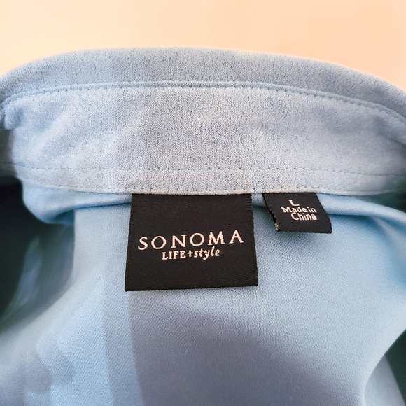 Sonoma Lifestyle Lightweight Robin Egg Blue Faux Suede Soft Zipper Front Blazer - Picture 4 of 7